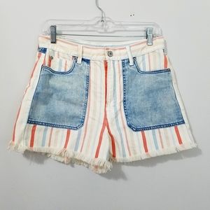AEO high rise striped mom shorts 8